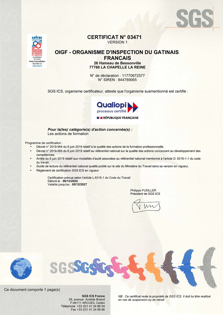  Certificat QUALIOPI Île-de-France