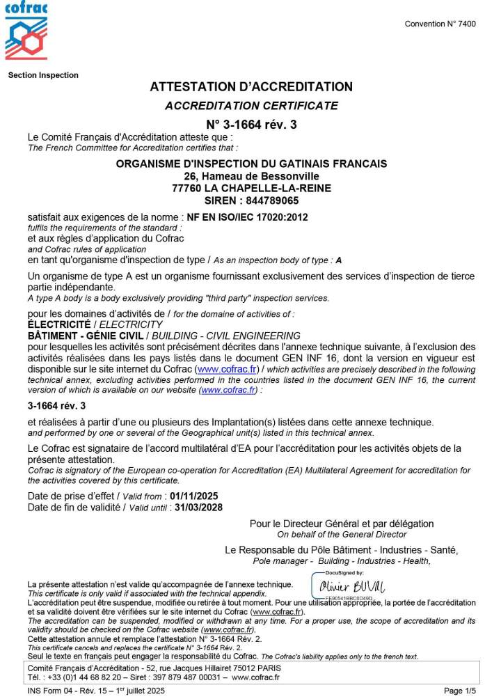 Accréditation et certifications Île-de-France